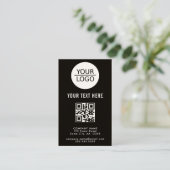 Voeg je Logo toe met Aangepaste tekstpromotie zwar Visitekaartje (Staand voorkant)