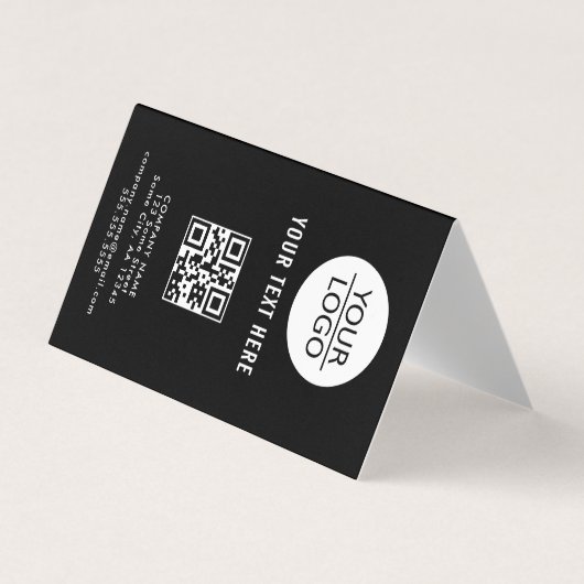 Voeg je Logo toe met Aangepaste tekstpromotie zwar Visitekaartje (Voorkant)