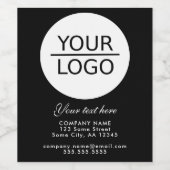 Voeg je Logo toe met Aangepaste tekstpromotie zwar Wijn Etiket (Enkel label)