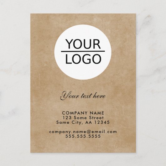 Voeg je Logo toe met Aangepaste tekstpromotiemetho Briefkaart (Voorkant)