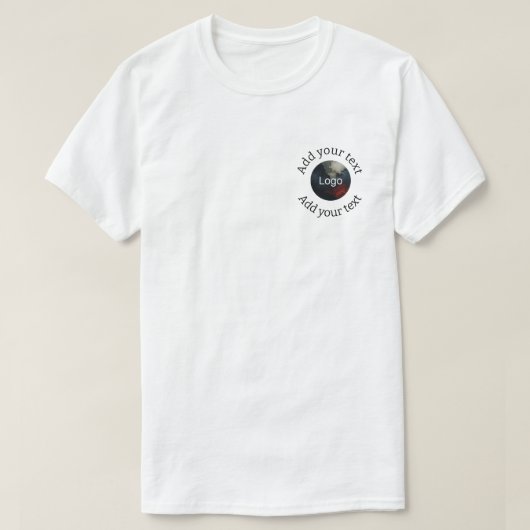 Voeg je logo toe met dubbele tekst t-shirt (Design voorkant)