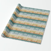 Voeg je Logo toe met Pastel Sunrise Stripes Cadeaupapier (Uitgerold)