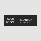 Voeg je Logo toe | Minimalistisch zwart Naamplaatje (Voorkant)