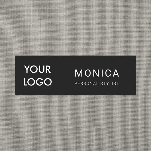 Voeg je Logo toe | Minimalistisch zwart Naamplaatje