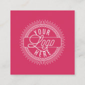 Voeg je Logo toe | Modern Black, White & Fuchsia Vierkante Visitekaartje (Achterkant)