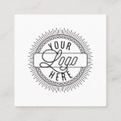 Voeg je Logo toe | Moderne zwart-wit Vierkante Visitekaartje (Achterkant)