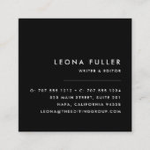 Voeg je Logo toe | Moderne zwart-wit Vierkante Visitekaartje (Voorkant)