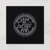 Voeg je Logo toe | Moderne zwart-wit Vierkante Visitekaartje (Voorkant)