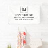 Voeg je Logo toe | Monogram minimalistische profes Spandoek (Insitu)