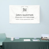 Voeg je Logo toe | Monogram minimalistische profes Spandoek (Beurs)
