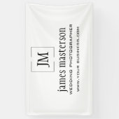 Voeg je Logo toe | Monogram minimalistische profes Spandoek (Verticaal)