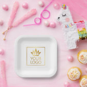 Voeg je Logo toe Papieren Bordje (Feest)