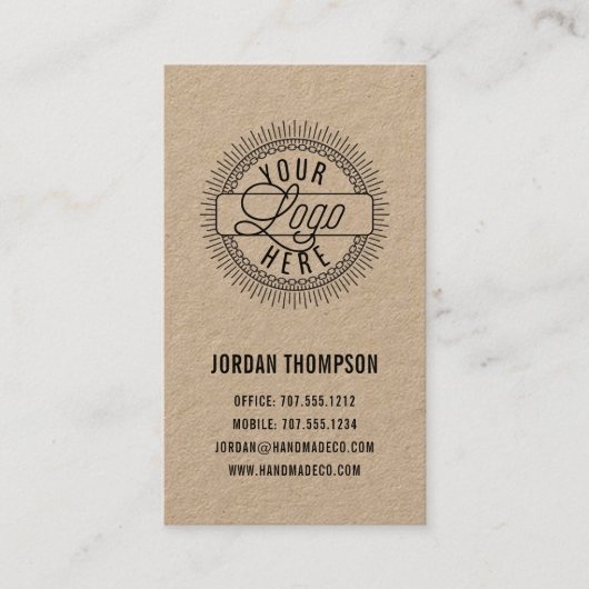 Voeg je Logo toe | Rustic Modern Kraft Visitekaartje (Voorkant)