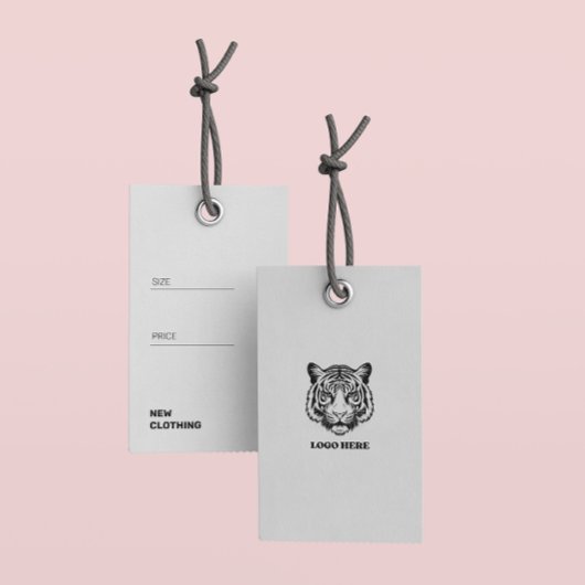 Voeg je Logo White Minimalist Hang Label toe