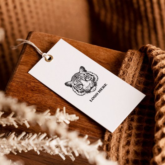 Voeg je Logo White Minimalist Hang Label toe