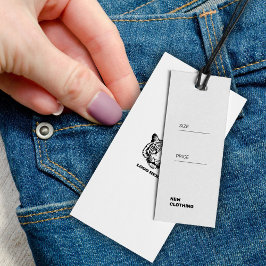 Voeg je Logo White Minimalist Hang Label toe Mini Visitekaartjes