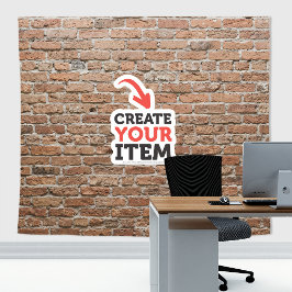 Voeg je logo Zoom Achtergrond Muur Bakstenen Rood Wandkleed