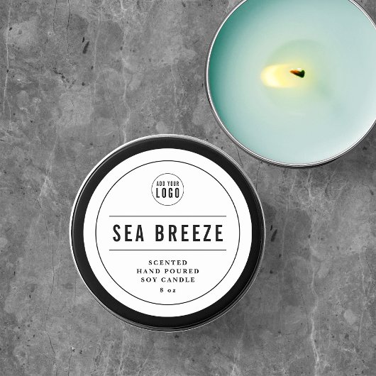 Voeg je Logo zwarte rand en regels toe Ronde Sticker