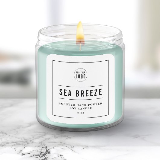 Voeg je Logo zwarte rand en regels toe Vierkante Sticker