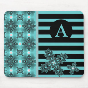 Voeg je Monogram Artdeco-bloemen toe in Retrostijl Muismat