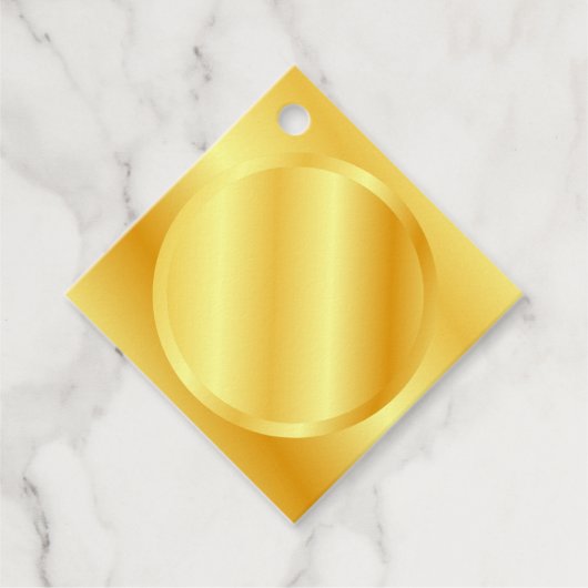 Voeg je Monogram tekst Faux Gold Metallic look toe Bedankjes Labels (Voorkant)