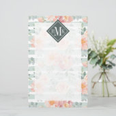 Voeg je Monogram toe | Alicia Roos Stripe Pattern Briefpapier (Staand voorkant)