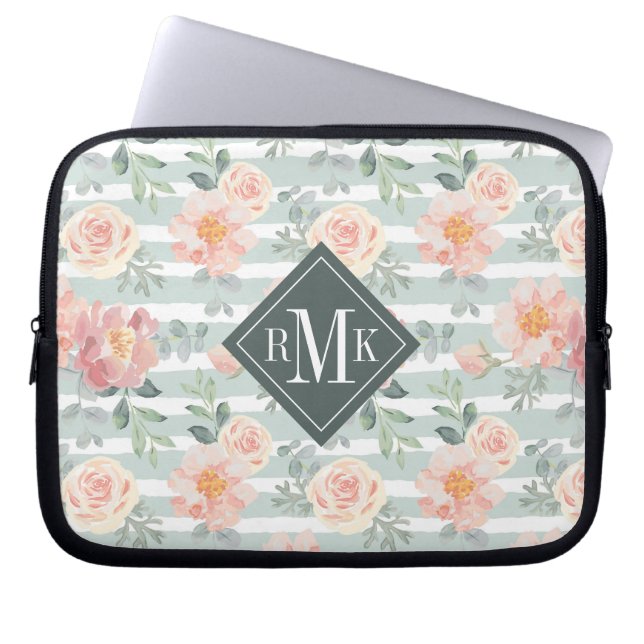 Voeg je Monogram toe | Alicia Roos Stripe Pattern Laptop Sleeve (Voorkant)