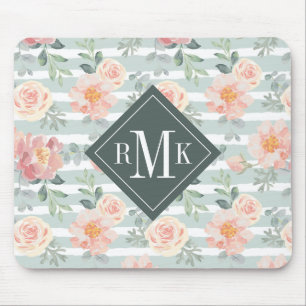 Voeg je Monogram toe Alicia Roos Stripe Pattern Muismat