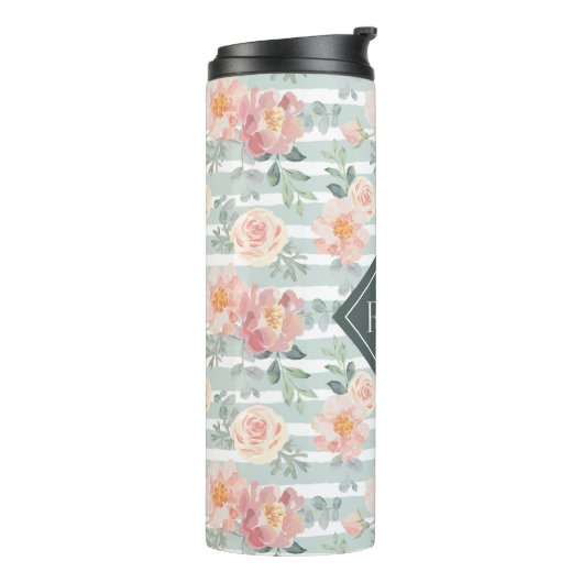 Voeg je Monogram toe | Alicia Roos Stripe Pattern Thermosbeker (Gedraaid links)