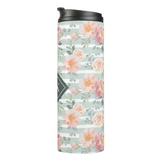 Voeg je Monogram toe | Alicia Roos Stripe Pattern Thermosbeker (Geroteerd rechts)