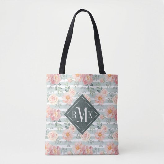 Voeg je Monogram toe | Alicia Roos Stripe Pattern Tote Bag (Voorkant)