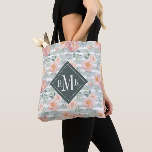 Voeg je Monogram toe | Alicia Roos Stripe Pattern Tote Bag (Dichtbij)