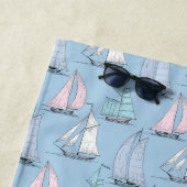 Voeg je Monogram toe | Cute Sailboat Pattern Strandlaken (In situ)