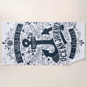 Voeg je Monogram toe | De wereld is groot - ga ver Strandlaken (Voorkant)