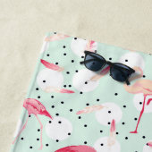Voeg je Monogram toe | Flamingo Bird with Feathers Strandlaken (In situ)