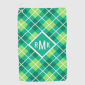 Voeg je Monogram toe | Green Argyle Pattern Golfhanddoek (Voorkant)