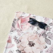 Voeg je Monogram toe | Klassiek roze en grijs patr Strandlaken (In situ)