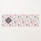 Voeg je Monogram toe | Klassiek roze en grijs patr Yogamat (Voorkant (horizontaal))