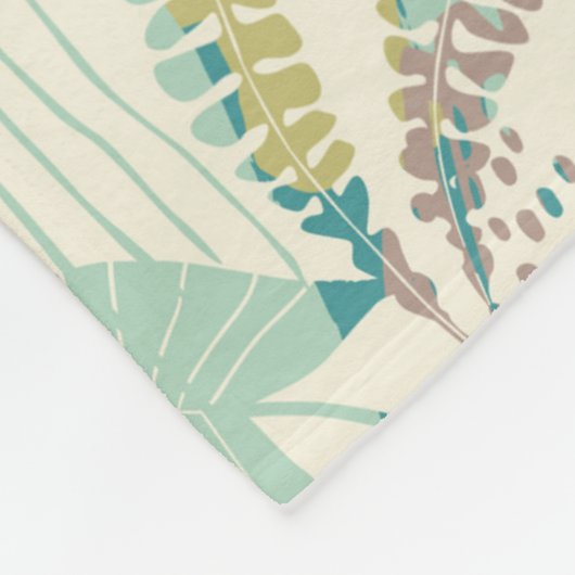 Voeg je Monogram toe | Modern Floral Pattern Fleece Deken (Hoek)