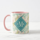 Voeg je Monogram toe | Modern Floral Pattern Mok (Links)