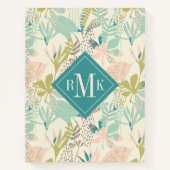 Voeg je Monogram toe | Modern Floral Pattern Notitieboek (Voorkant)