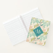 Voeg je Monogram toe | Modern Floral Pattern Notitieboek (Binnen)
