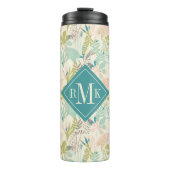 Voeg je Monogram toe | Modern Floral Pattern Thermosbeker (Voorkant)