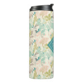 Voeg je Monogram toe | Modern Floral Pattern Thermosbeker (Gedraaid links)