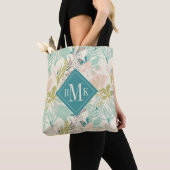 Voeg je Monogram toe | Modern Floral Pattern Tote Bag (Dichtbij)