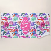 Voeg je Monogram toe | Patroon voor tropische Wate Strandlaken (Voorkant)