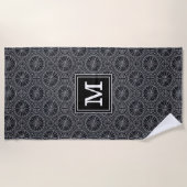 Voeg je Monogram toe | Roos compass Pattern Strandlaken (Voorkant)