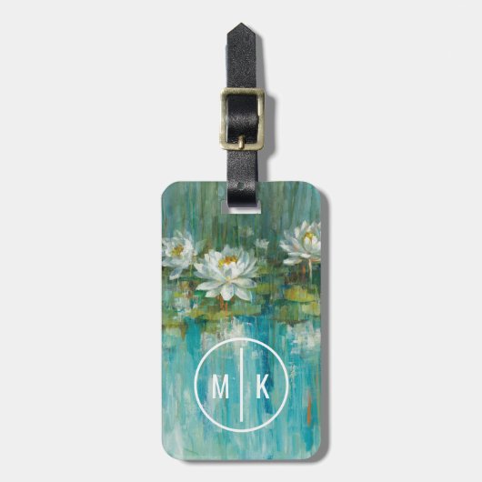 Voeg je Monogram toe | Water Lily Pond Bagagelabel (Voorkant verticaal)