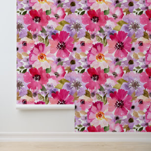 Voeg je Monogram toe Waterverf Floral Behang