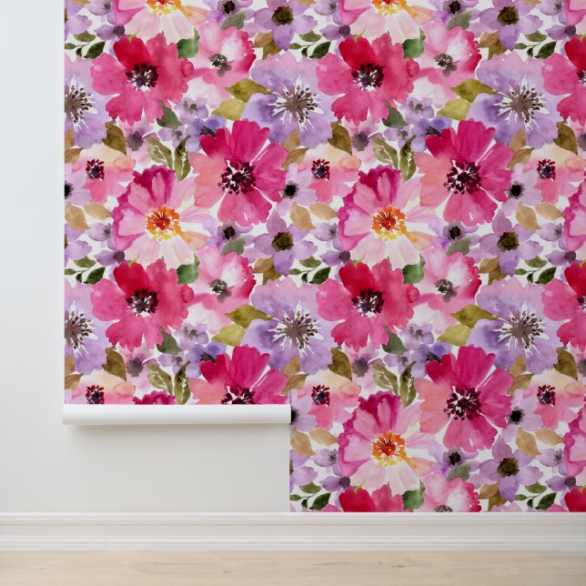 Voeg je Monogram toe | Waterverf Floral Behang (Applicatie)